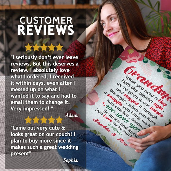 Personalized Grandma Premium Pillow "Love That's Never Ending, and A Heart That's made