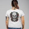 Black & White T-Shirt With Skull And Flower Print