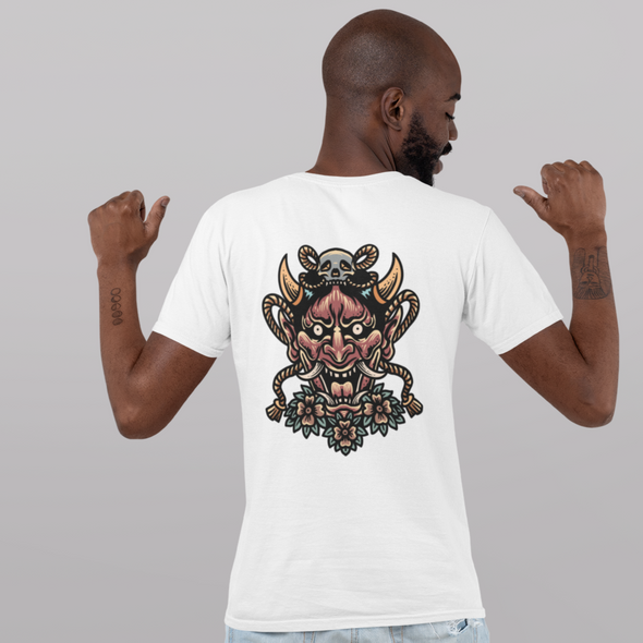 Unisex T-Shirt With Oni Mask Print