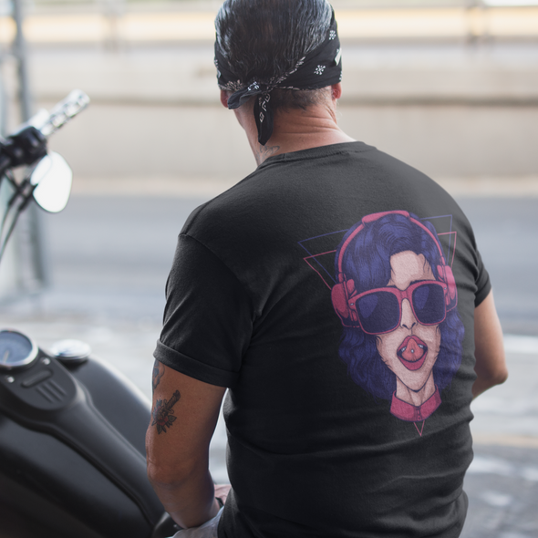 Girl Wearing Headphone Unisex Tshirt