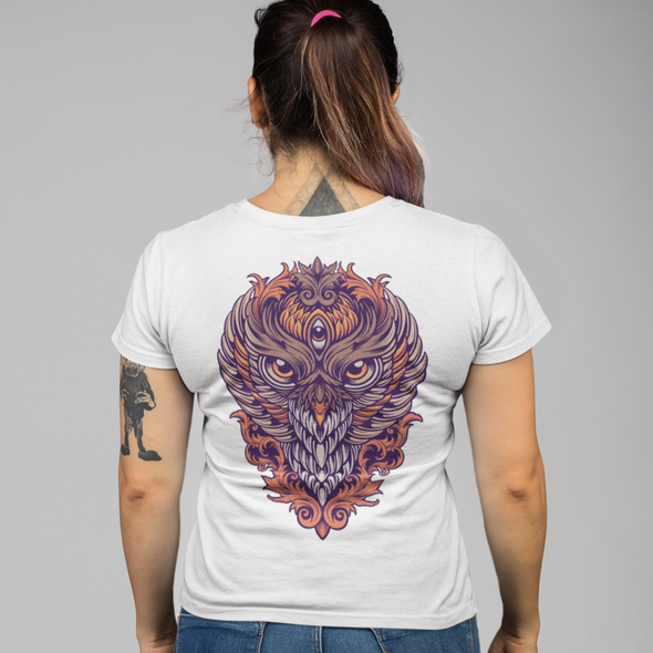 Unisex T-shirt King Owl Colorful Ornaments