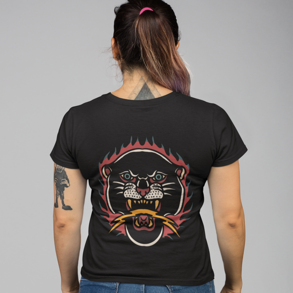 Unisex T-shirt With Burning Panther and Thunder