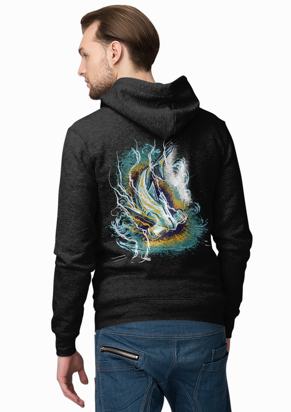 Unisex Hammer Shark Printed Hoodie