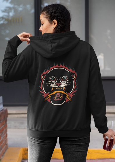 Burning Panther And Thunder Hoodie