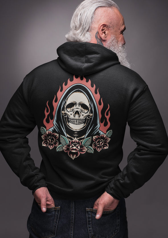 Unisex Burning Grim Printed Hoodie