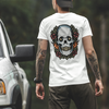 Black & White T-Shirt With Skull And Flower Print