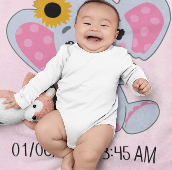 Customized Birth Info Blanket For Kids