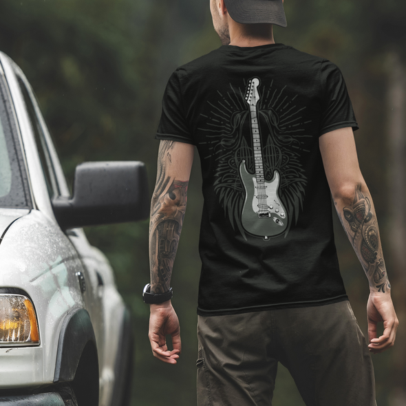 Unisex T-shirt With Guitar Print