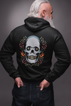 Black & White Hoodies With Skull And Flower Print