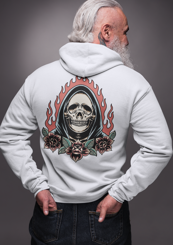 Unisex Burning Grim Printed Hoodie