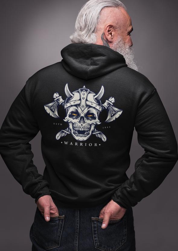 Skull Viking Warrior Printed Hoodie