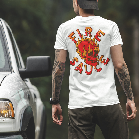 Unisex T-Shirt with Skull Fire Print