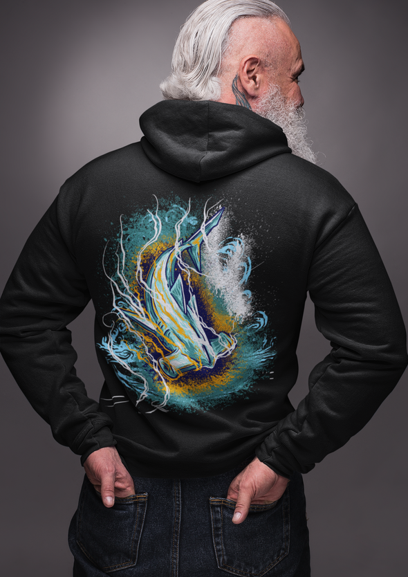 Unisex Hammer Shark Printed Hoodie