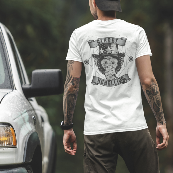Unisex T-shirt With Monkey Hat Print