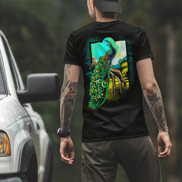 Unisex T-shirt With Peacock Print