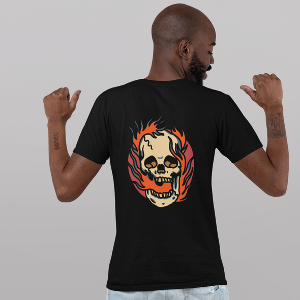 Unisex T-Shirt With Skull Burning Print