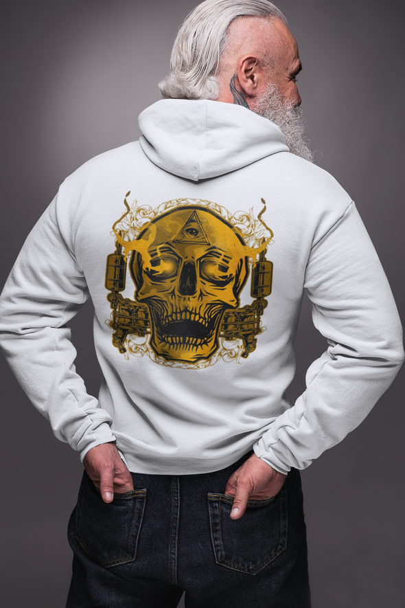 Unisex Skull Tattoo Printed Hoodie