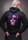 Girl Wearing Headphone Vector Illustration Printed Hoodie