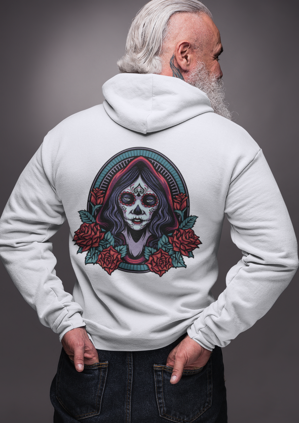 Dia De Los Muertos Girl Roses Printed Hoodie