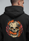 Unisex Hoodie With Skull Fire Print