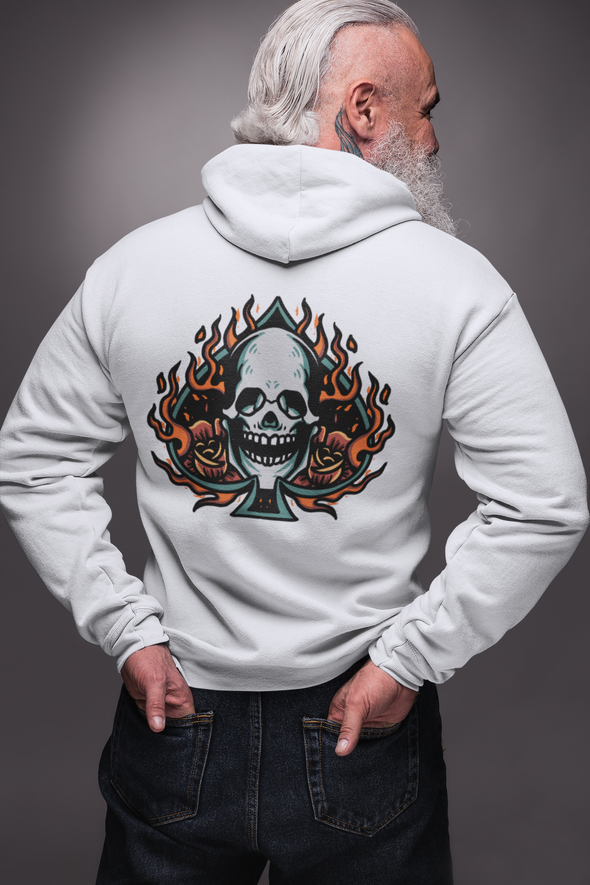 Flaming skull Printed Hoodie