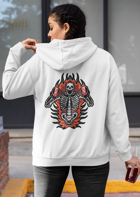 Unisex Hoodie With Skull Boxing print