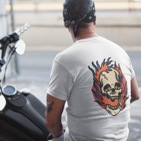 Unisex T-Shirt With Skull Burning Print