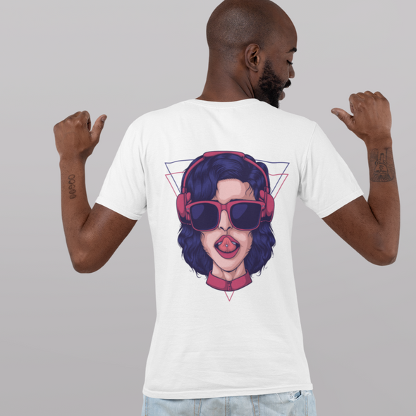 Girl Wearing Headphone Unisex Tshirt