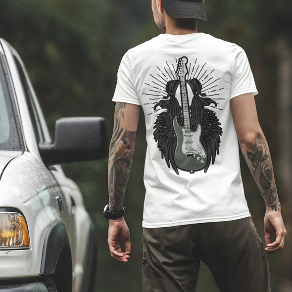 Unisex T-shirt With Guitar Print