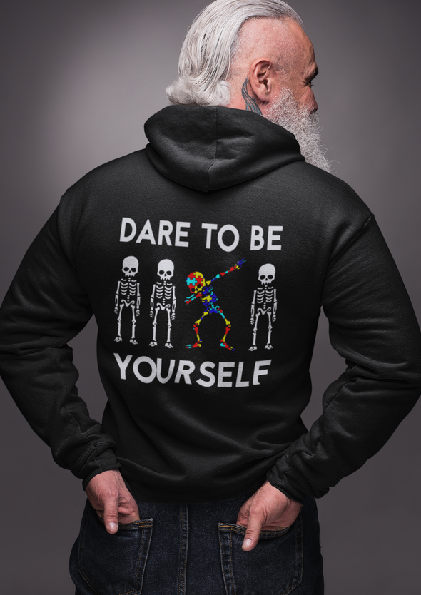 Skeleton Dabbing Autism Awareness Printed Hoodie