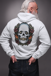 Black & White Hoodies With Skull And Flower Print