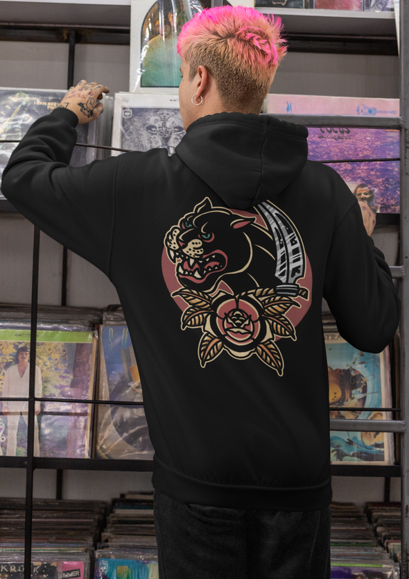 Unisex Rose Panther Printed Hoodie