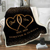 Personalized "Two Heart Blanket" For Nana/Papa/Dad/Grandpa/Grandma/Mom/Grandpa & Grandma With Grandkid's/kid's Name Or Nick