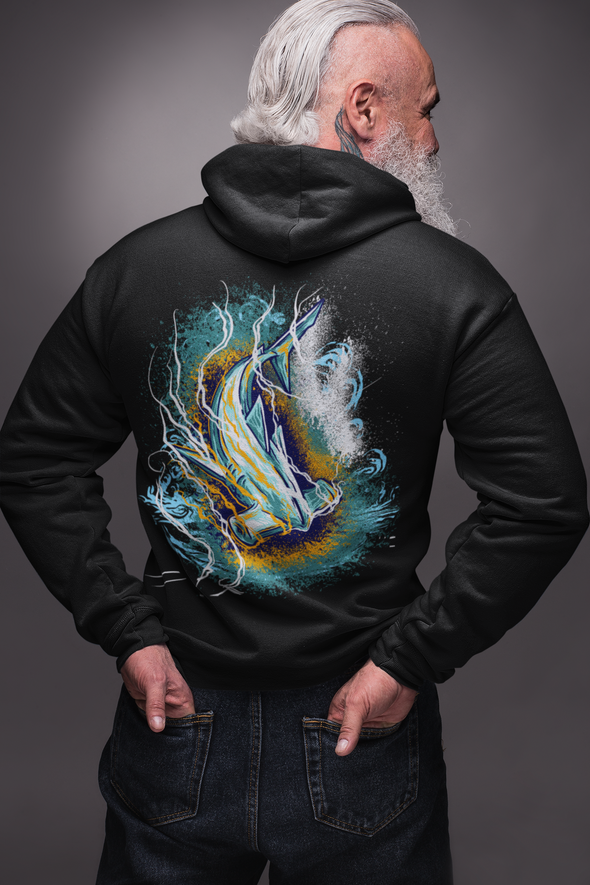 Unisex Hammer Shark Printed Hoodie