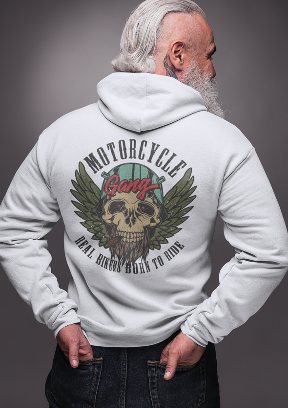 Unisex Motocross Skull Biker Printed Hoodie