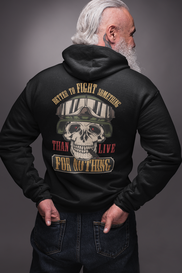 Soldier Skull Helmet Printed Hoodie