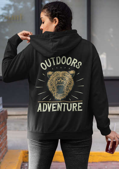Unisex Bear Mountain Printed Hoodie