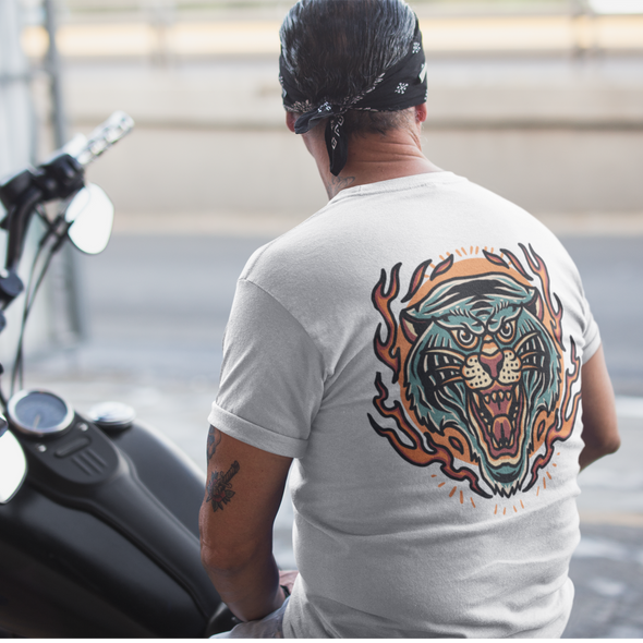 Unisex T-Shirt With Tiger Burning Print