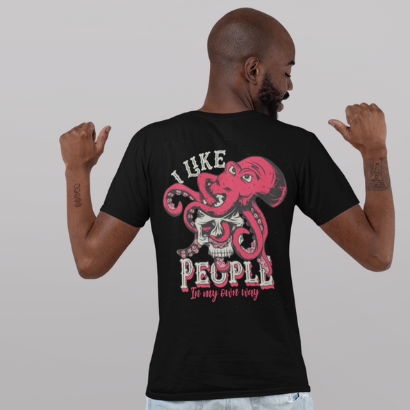 Unisex T-shirt With Octopus Human Skull