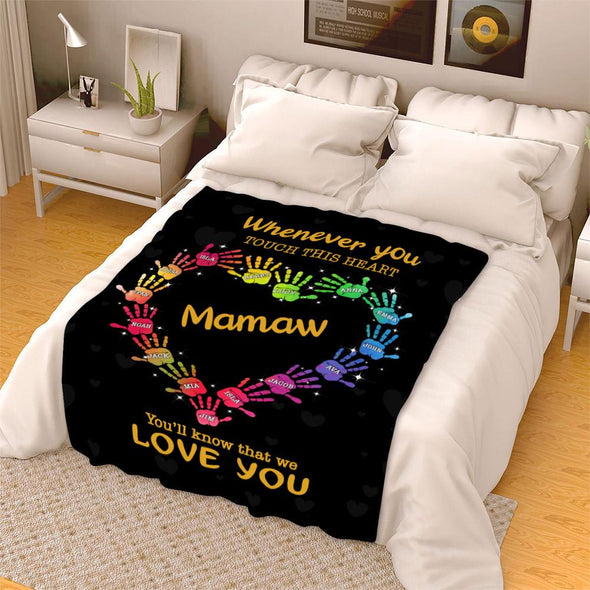 Whenever You Touch This Heart™ Blanket For Nana/Grandma/Mom