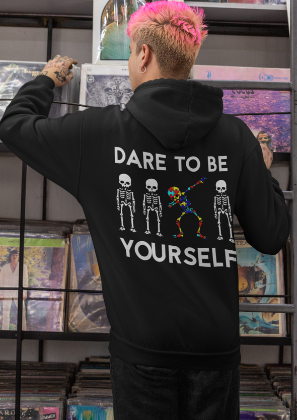 Skeleton Dabbing Autism Awareness Printed Hoodie