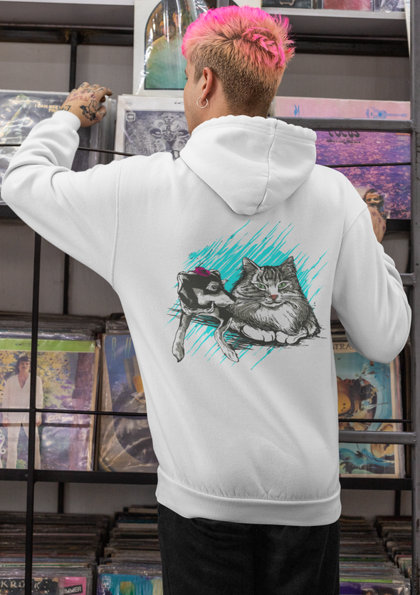 Unisex Cat And Dog Printed Hoodie