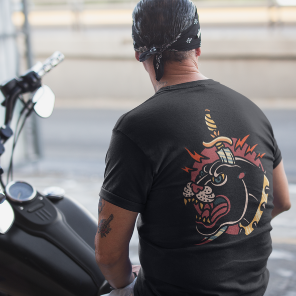 T-Shirt With Panther and Dagger Print
