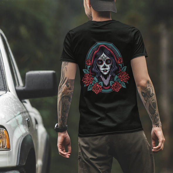 Dia De Los Muertos Girl Roses Unisex T-Shirt