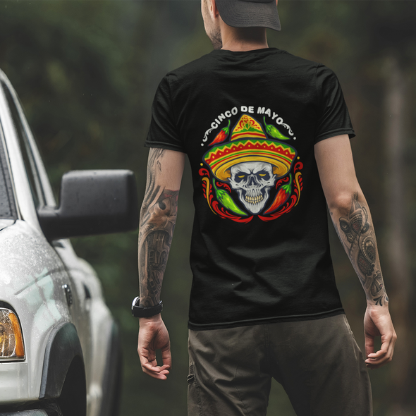 Cinco De Mayo Mexican Skull With Hat Unisex T-Shirt