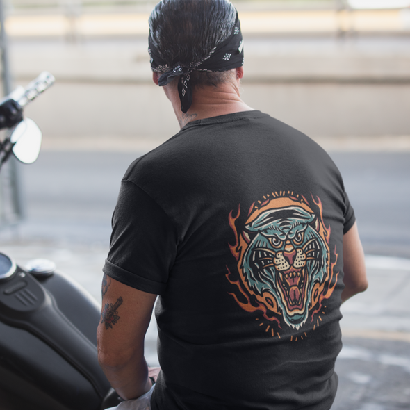 Unisex T-Shirt With Tiger Burning Print