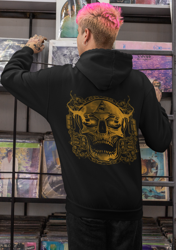Unisex Skull Tattoo Printed Hoodie