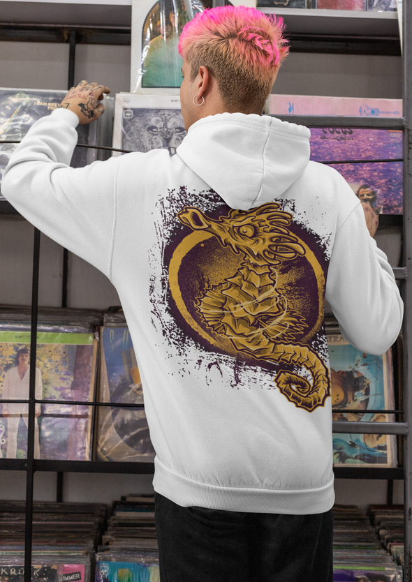 Unisex Sea Horse Printed Hoodie