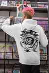 Unisex Silhouette Oriental Dragon Printed Hoodie