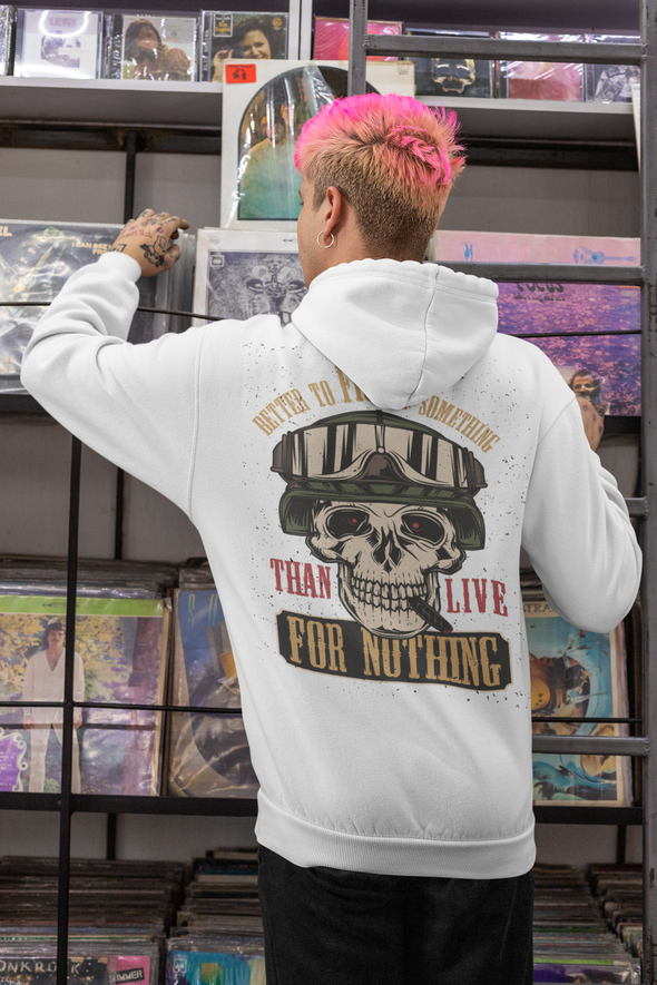 Soldier Skull Helmet Printed Hoodie